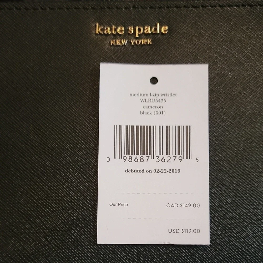Kate Spade Black Leather Wristlet